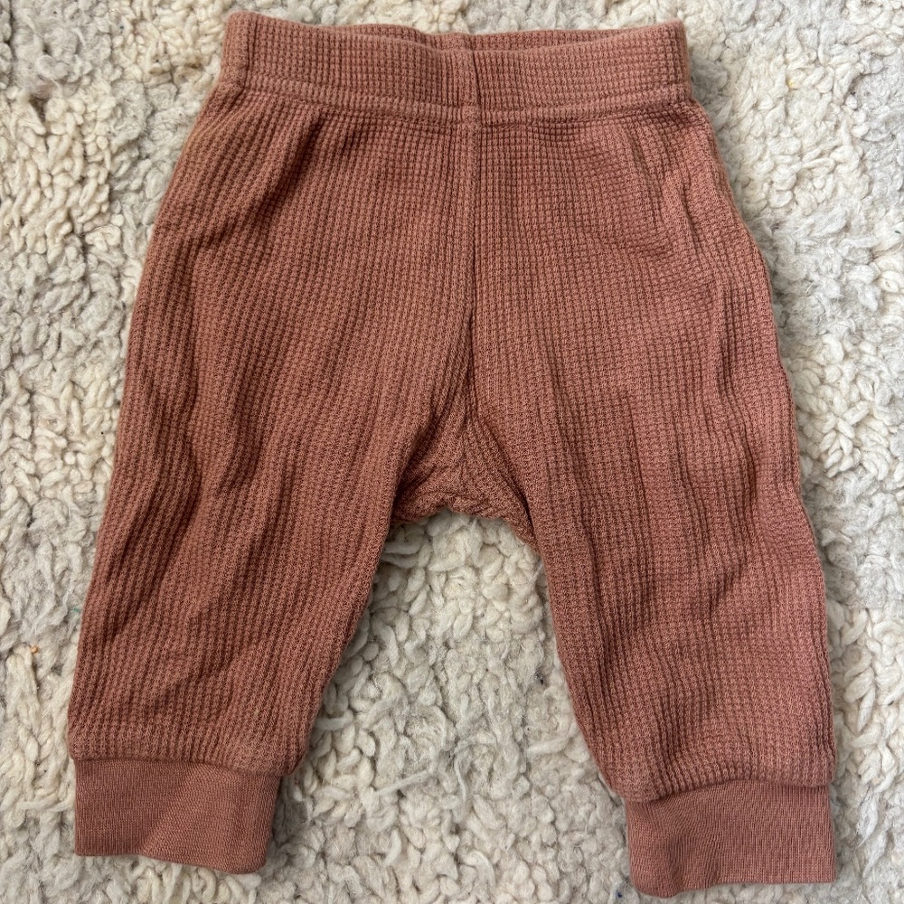 CITY MOUSE Baby Organic Waffle Pants Leggings Size 0-3 Months Newborn